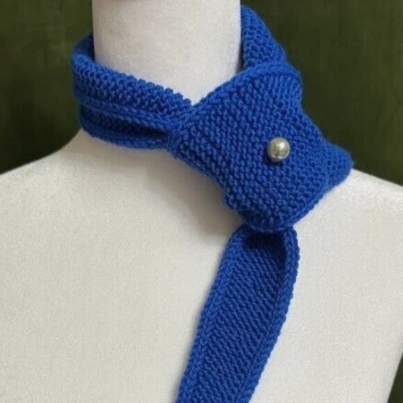 Basic Knitted Scarf Mini Scarf Sophie Neck Knitted Scarf Women Scarf Handmade - Picture 3 of 4